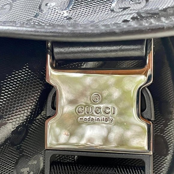 Gucci Unisex Black Matte Monogram Flap Messenger Bag - Picture 11 of 14